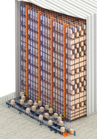 The union of the stacker crane and APS means optimised storage capacity in high-bay systems